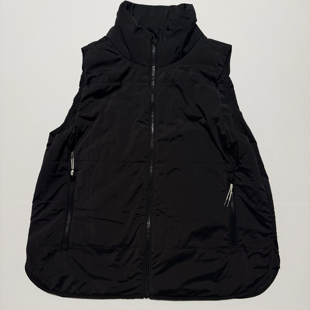 VUORI Canyon Insulated Vest Womens Large Black Primaloft Water Resistant Puffer